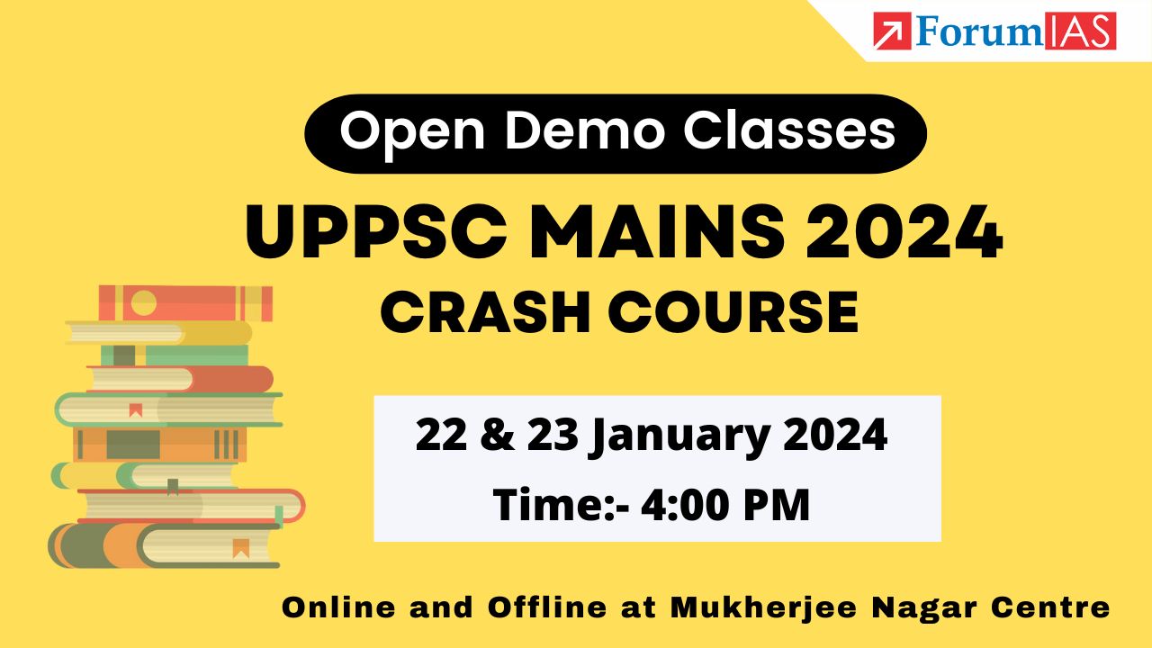 Open Demo classes for UPPSC Mains Crash Course | 22 and 23 Jan. 2025 at 4 PM